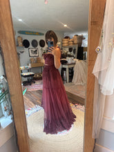 Load image into Gallery viewer, Flash sale hand dyed hey have two piece with ruffle top berry color ready to ship dress