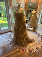 Load image into Gallery viewer, Ready to ship hand dye euphoria dress sale tan color lace (slight dye imperfections)