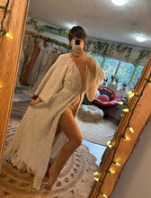 Load image into Gallery viewer, Ready to ship Cuddle Lover lace robe/dress in imitation crochet beige