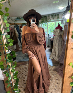 Ready to ship You Glow Girl cotton brown dress on sale