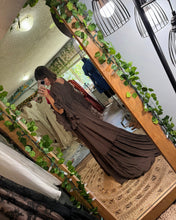 Load image into Gallery viewer, SALE Dreams like these dark brown linen cotton dress fits xs to 2x