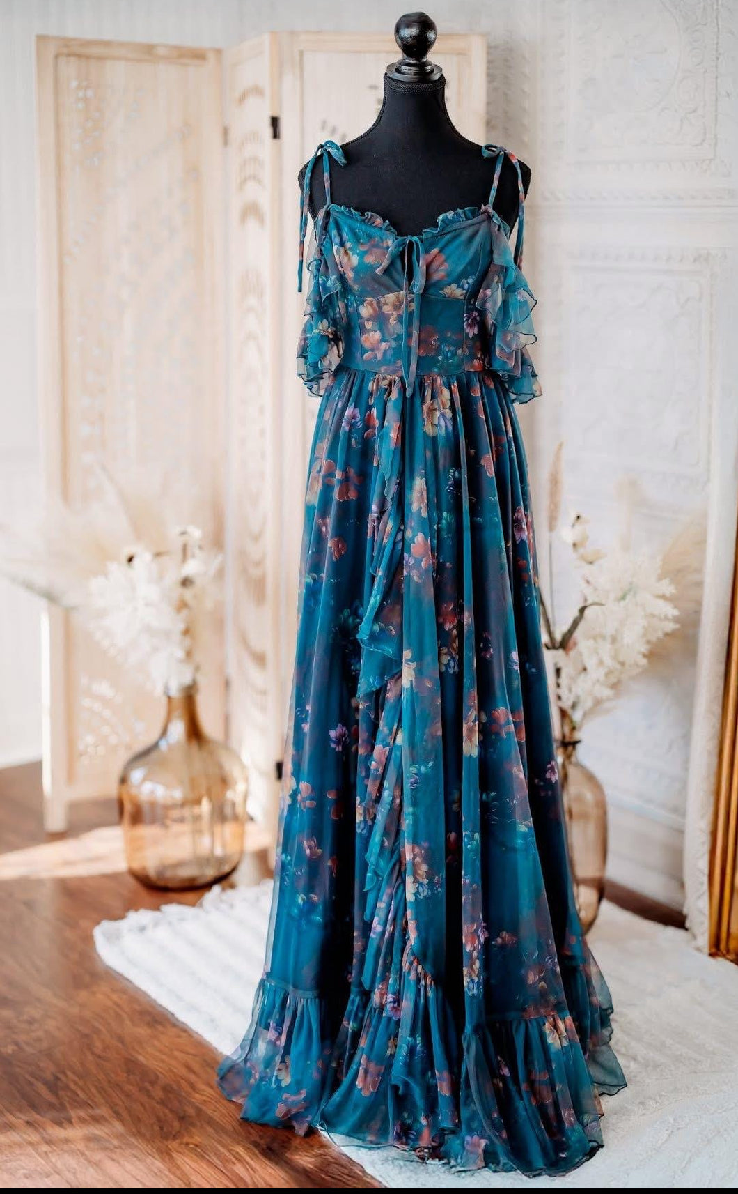 Poetry in blue floral for preorder - allow 6-8 weeks (photo by Jordyn Licurgo)