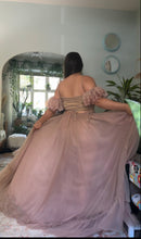 Load image into Gallery viewer, Two dress deal poetry nude blush blush two piece with ready  to ship hand dye plum blue dress sale