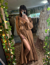 Load image into Gallery viewer, Black Friday sale Bring it smaller version Acoma stone  brown two piece dress cotton xs to medium