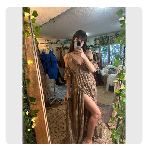 Preorder allow 6-8 week Blessed dress in tan