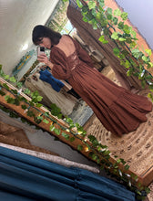 Load image into Gallery viewer, Bring it smaller version baked sienna brown two piece dress cotton xs to medium