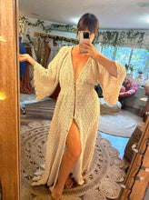 Load image into Gallery viewer, Ready to ship Cuddle Lover lace robe/dress in imitation crochet beige