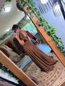 Feel The Joy brown ready to ship two piece dress on sale