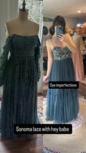 Load image into Gallery viewer, Hey babe slightly imperfect with blue hand dye lace two dress deal ready to ship