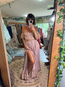 Hand dyed rose brown lace two piece RTS random stuff sale