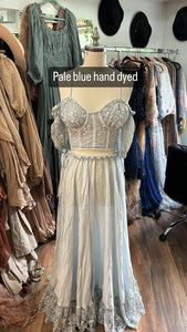 Pale lightest blue lace two piece ready to ship (hand dyed)