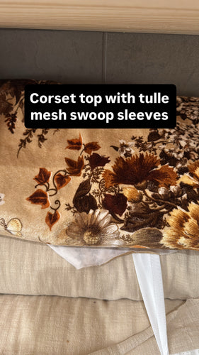 Corset top xs-large with swooping two tone mesh sleeve as per insta chat