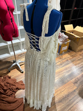 Load image into Gallery viewer, Ready to ship- We Belong  dress in stretchy off white lace slightly sheer