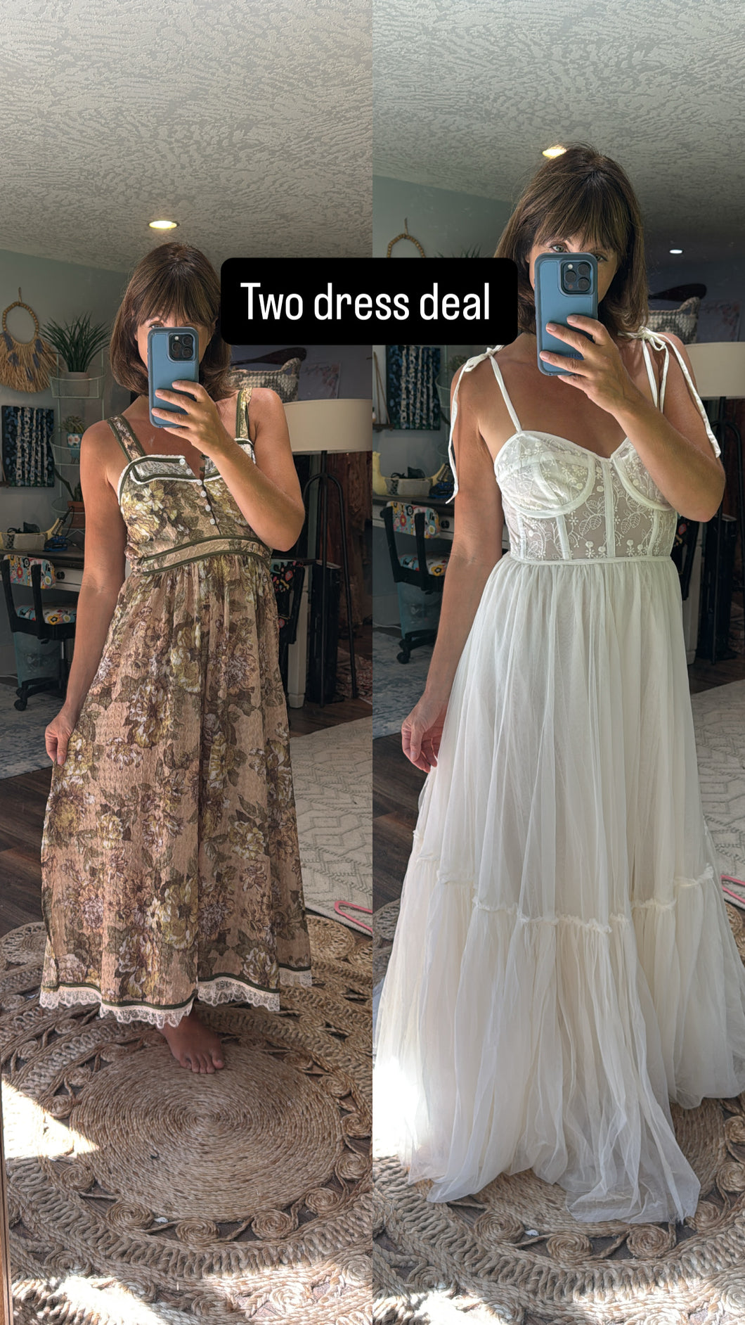 Two dress deal ready to ship Frolick midi and hey babe ivory