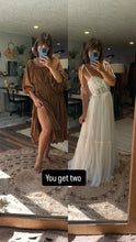 Load image into Gallery viewer, Two dress deal plus size brown (fits large-3x) and ivory hey babe lined