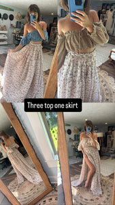Three top one skirt mystical wonder crinkle teeny floral ready to ship