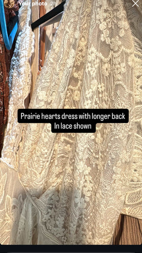 Prairie hearts lace with longer trailing back xs-xl (possibly 2x) allow 4week