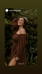 Ready to ship You Glow Girl cotton brown dress on sale