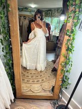 Load image into Gallery viewer, Ready to ship- We Belong  dress in stretchy off white lace slightly sheer