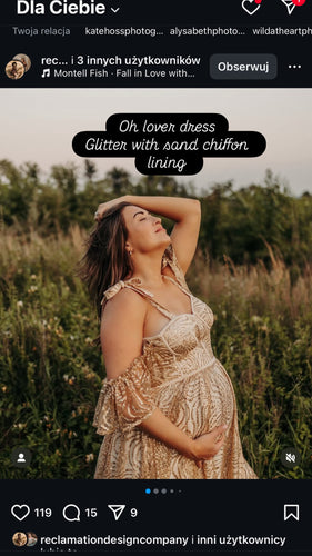 Preorder allow 6-8 week oh lover in glitter gold with sand chiffon lining