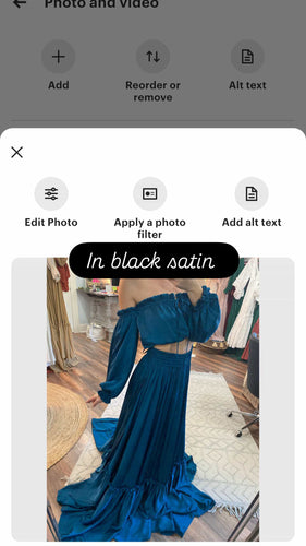 Preorder 6-8 week black rayon satin matte  nothing quite like you two piece dress