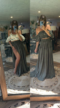 Load image into Gallery viewer, Ready to ship two top one skirt mystical wonders olive and poetry