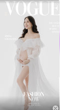 Load image into Gallery viewer, NO BUTTONS- Needs aug5 Custom piece - fully lined in linen cotton -sleeves sheer lightest ivory chiffon dreams like these dress (ballon sleeve ruffle elastic cuff) long ruffle along neckline/back edges