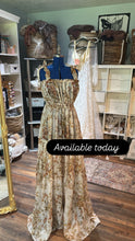Load image into Gallery viewer, Sale Ready to ship you glow girl sleeveless in crinkle fabric large golden print