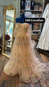 Ready to ship Made with Love gown in embroidery tulle (lined)