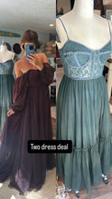 Load image into Gallery viewer, Two dress deal Sonoma brown and hey babe green hand dye ready to ship
