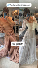 Load image into Gallery viewer, Flash Sale two dress deal ready to ship ruffle me right up camel brown dress and euphoria dress