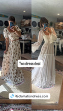 Load image into Gallery viewer, One only - Two dress deal euphoria and  Ready to ship oh my top and you glow skirt in new embroidery fabric with yellow floral