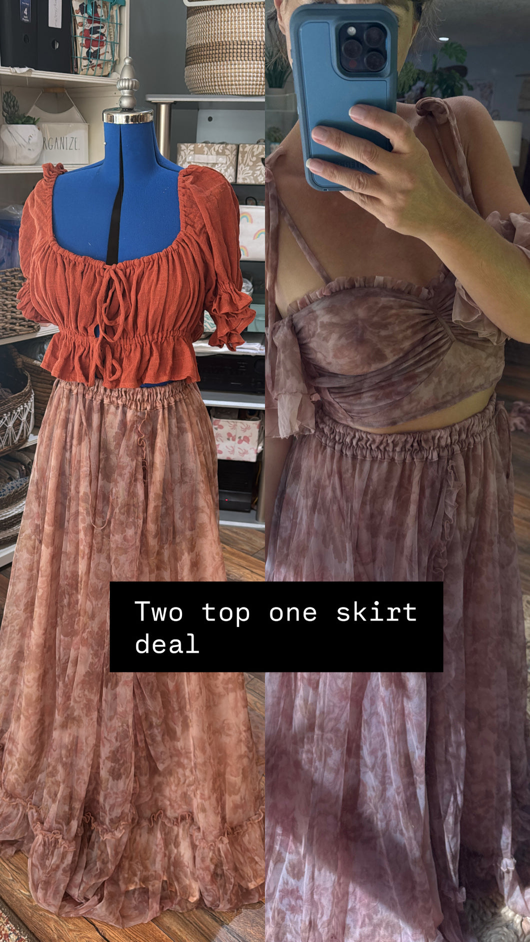 (Filagree) flash sale Ready to ship rusty filagree poetry two piece dress