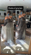 Load image into Gallery viewer, Grey hand dyed lace ready to ship  one top, two skirts