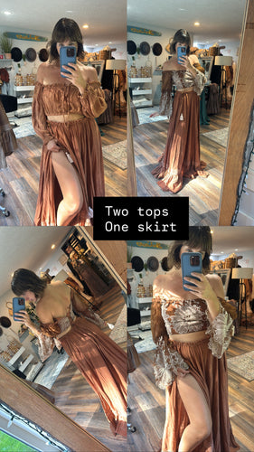 Two top one skirt hand dyed ready to ship end of summer sale