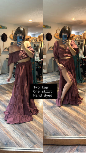 Ready to ship two top one skirt hand dyed end of summer sale