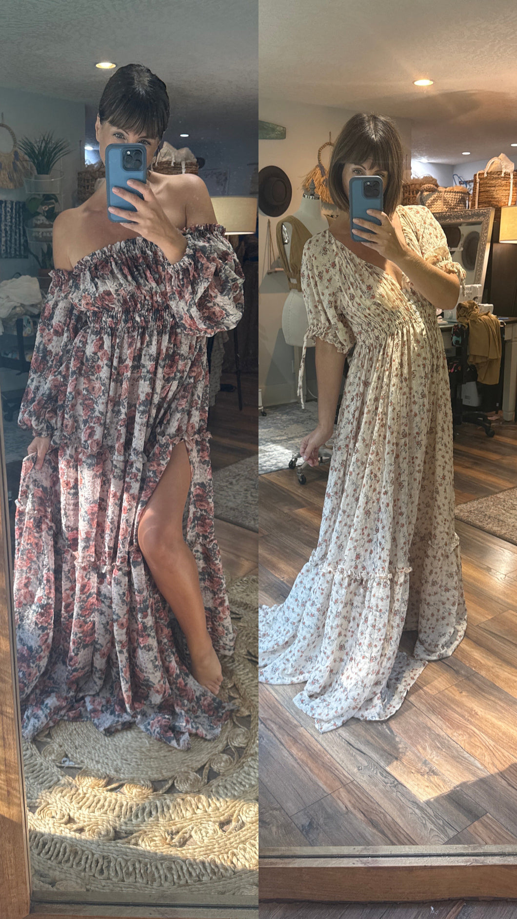 Two dress deal prairie hearts beige floral crinkle with you glow girl roses crinkle rts