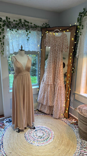 Prairie hearts sheer floral with nude ship dress