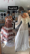 Load image into Gallery viewer, One only - Two dress deal euphoria dress off white lace and crinkle brown ruffle dress