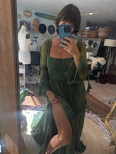 Load image into Gallery viewer, Two dress deal euphoria hand dye olive green and Ready to ship  dark brown Always and Forever dress crinkle