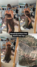 Load image into Gallery viewer, One top, one skirt, one tie on wrap skirt sheer all ready to ship (hand dyed)
