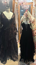 Load image into Gallery viewer, Amazing two piece with embellishments and dreams like these black lace dress (need sept 21)