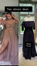 Load image into Gallery viewer, Two dress deal poetry nude blush blush two piece with ready  to ship hand dye plum blue dress sale