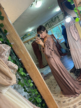 Load image into Gallery viewer, Hand dyed not perfect  purely abundant dress brown ready to ship