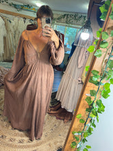 Load image into Gallery viewer, Hand dyed not perfect  purely abundant dress brown ready to ship