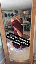 Load image into Gallery viewer, Preorder allow 6-8 week mystical wonders Merlot chiffon lined in linen cotton two piece dress