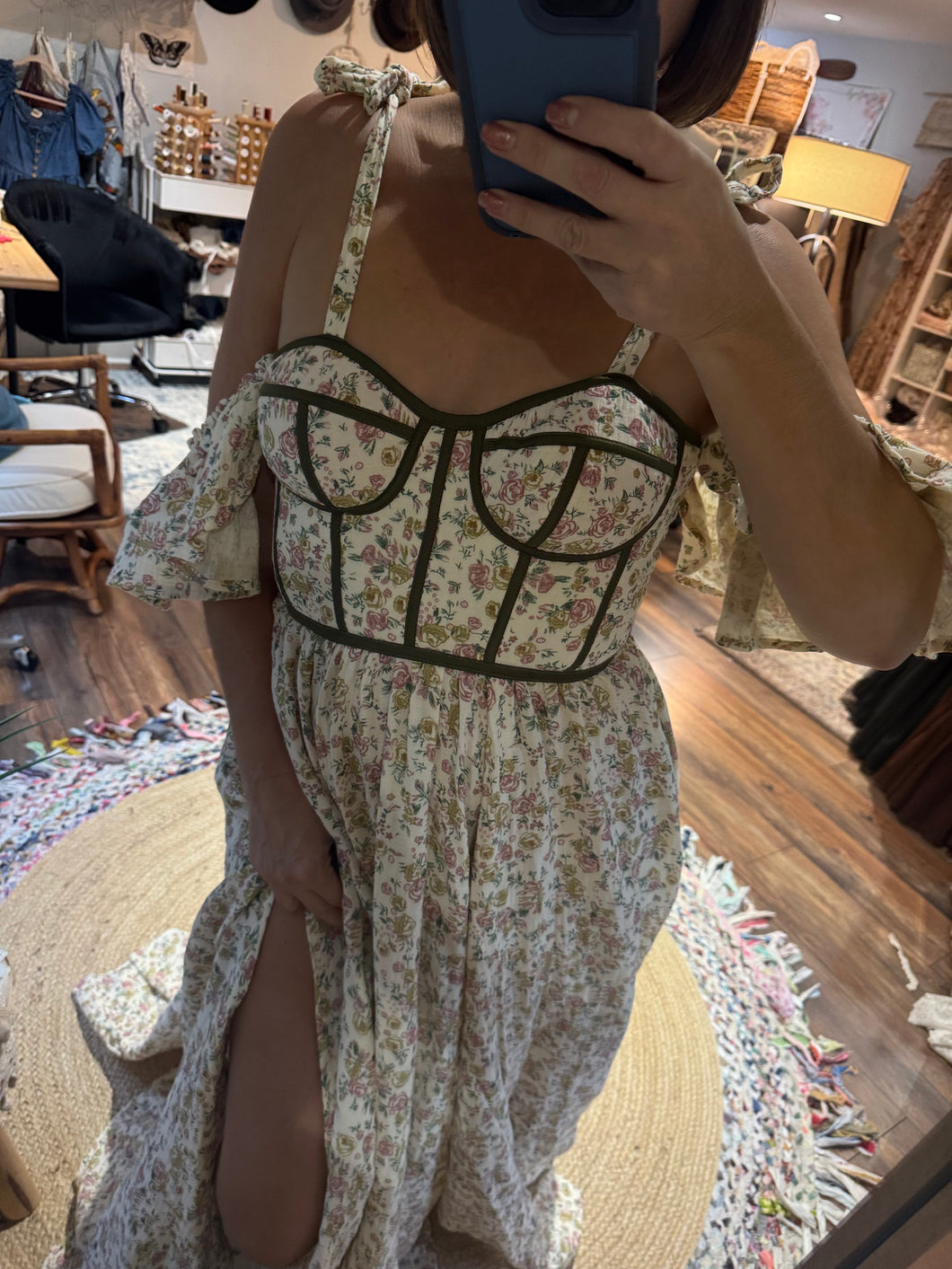 Ready to ship we belong in floral cotton dress sale