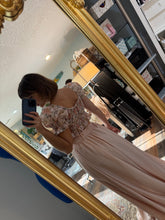 Load image into Gallery viewer, Ready to ship blush satin A New Day two piece dress with print lullaby top (reversible)