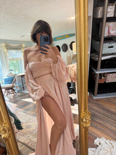 Load image into Gallery viewer, Ready to ship blush satin A New Day two piece dress with print lullaby top (reversible)