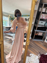 Load image into Gallery viewer, Ready to ship blush satin A New Day two piece dress with print lullaby top (reversible)